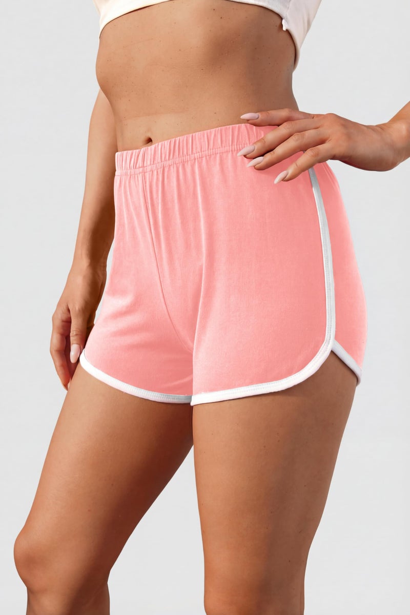 URATOT Women's Cotton Shorts Gym Shorts Yoga Shorts Summer Running Active Shorts Dance, Pack of 2 Pink, Mint - Image 3